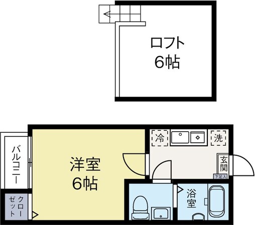 渡辺通駅 徒歩14分 2階の物件間取画像